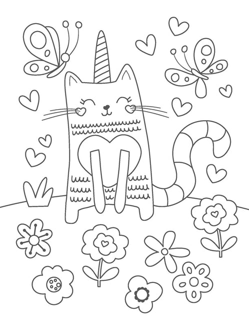 Silly Caticorns Coloring Book