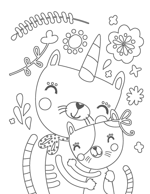 Silly Caticorns Coloring Book