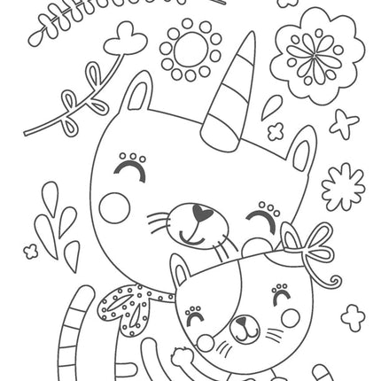 Silly Caticorns Coloring Book