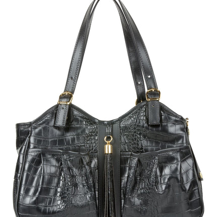 Metro - Black Croco with Tassel