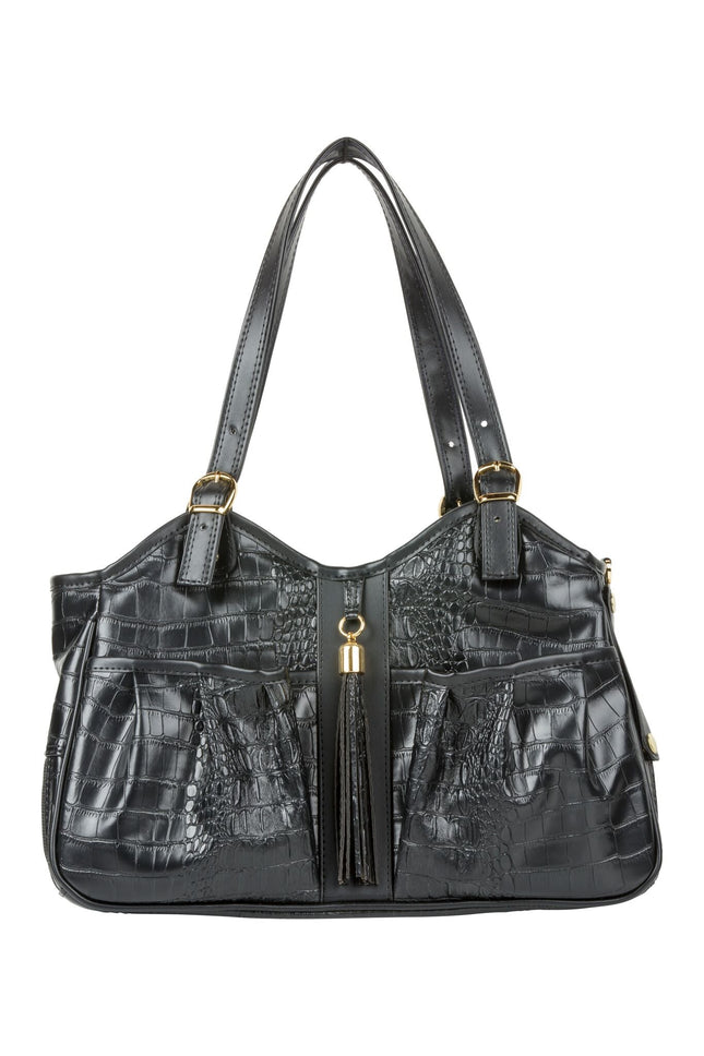 Metro - Black Croco with Tassel