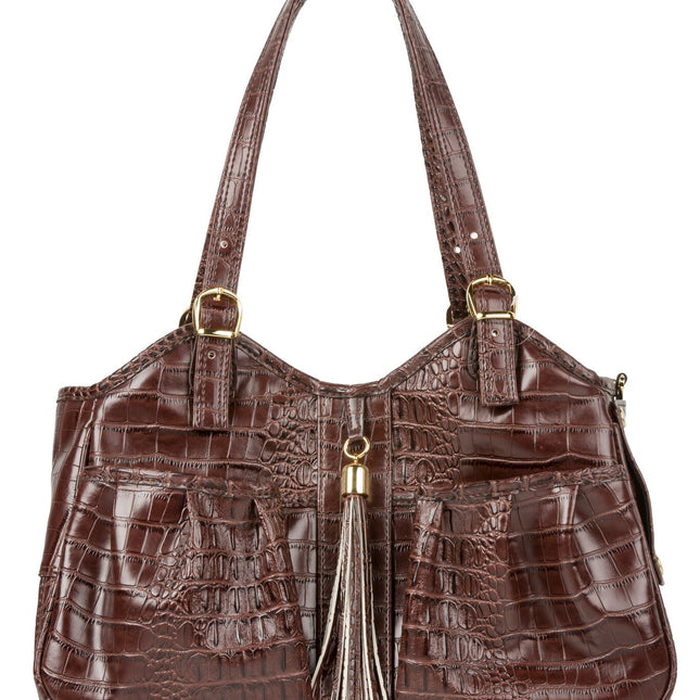 Metro - Brown Croco with Tassel