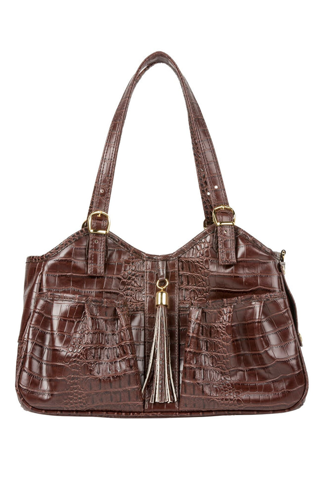 Metro - Brown Croco with Tassel