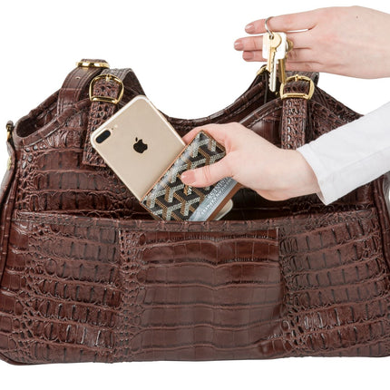 Metro - Brown Croco with Tassel