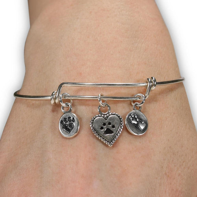 Paw Print Bracelet, Sterling Silver We Love Paws Charm Bracelet