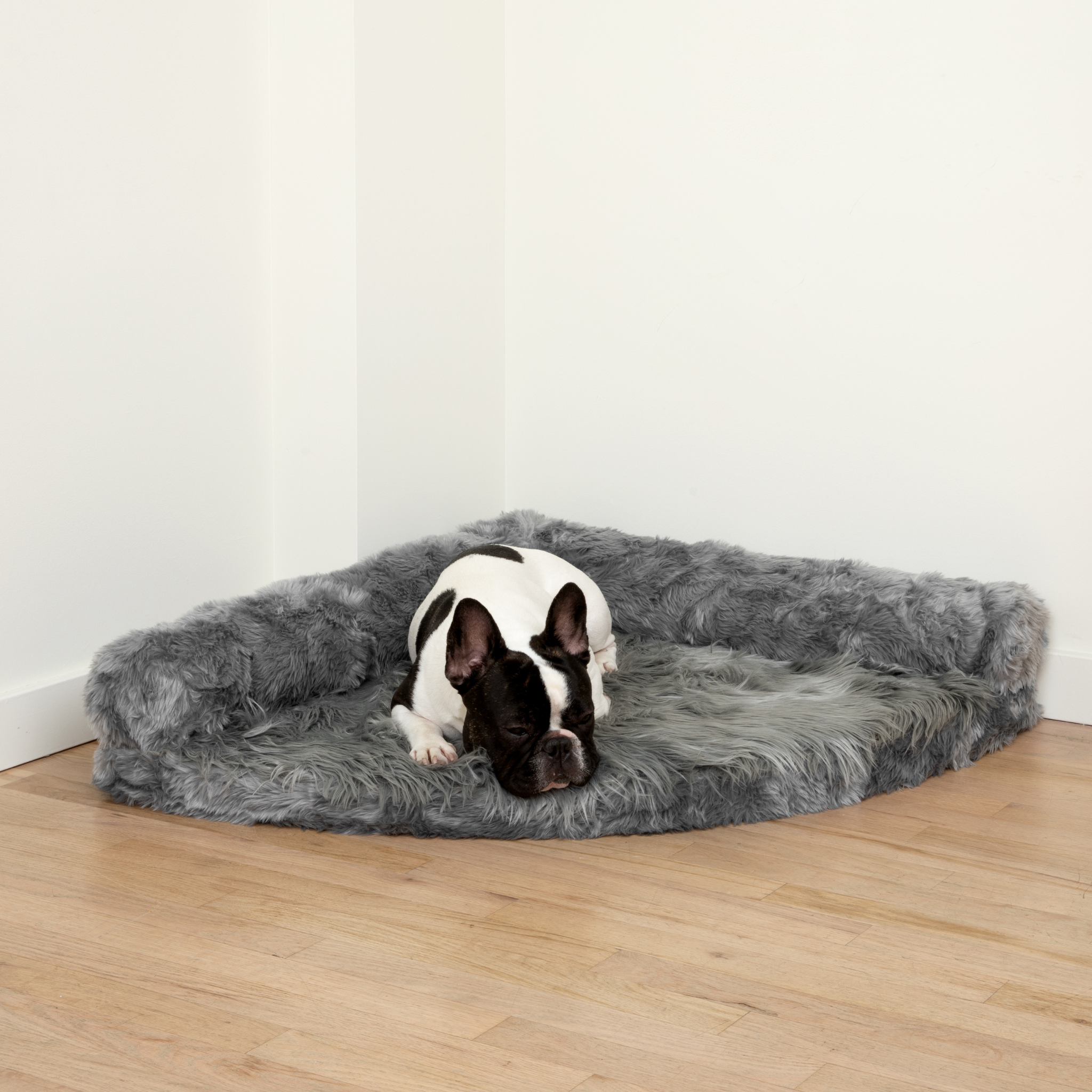 PupRug™ Memory Foam Corner Dog Bed - Charcoal Grey