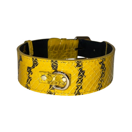 Mustard Yellow & Black Snake Classic Collar