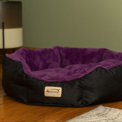 Armarkat Large Soft Cat Bed in Purple and Black