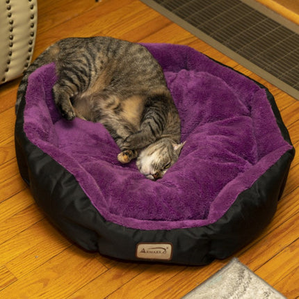 Armarkat Large Soft Cat Bed in Purple and Black