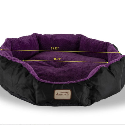 Armarkat Large Soft Cat Bed in Purple and Black