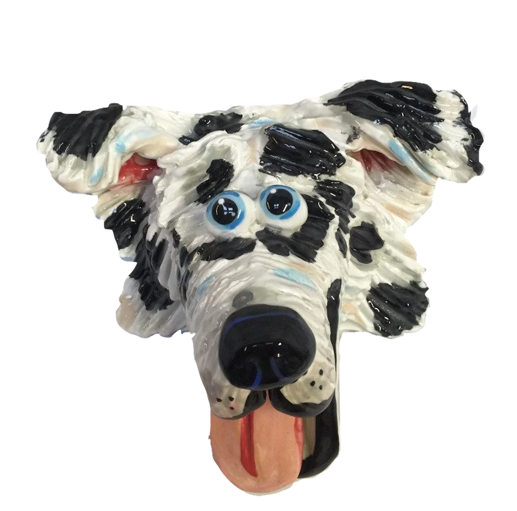 Australian Shepherd | Dog Head Wall Sculpture | Leash Holder