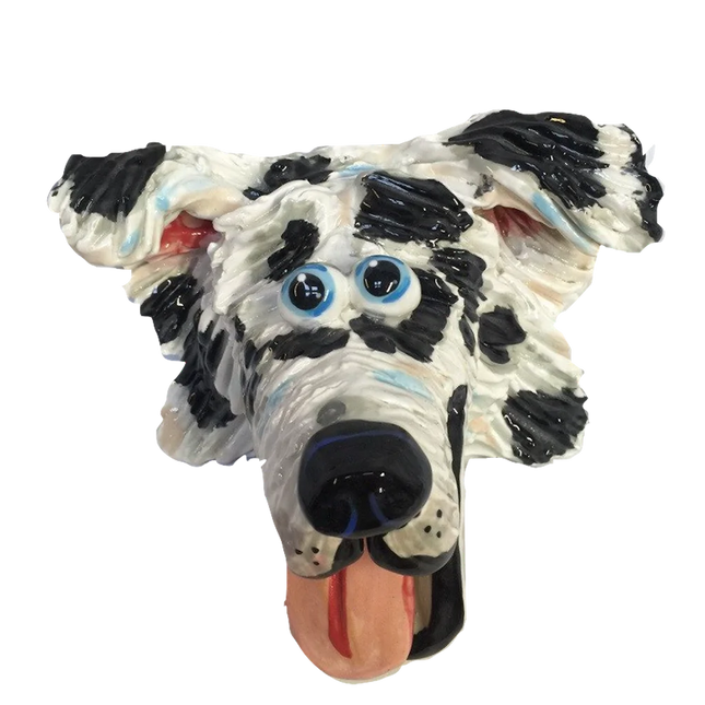 Australian Shepherd | Dog Head Wall Sculpture | Leash Holder