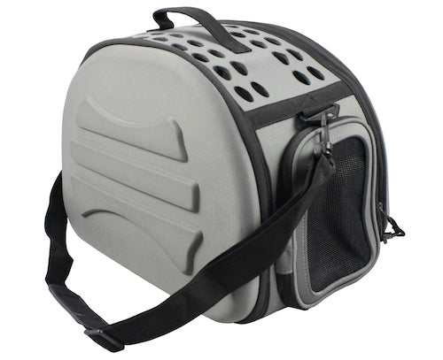 Dark Grey Lightweight Transportable Designer Pet Carrier Option