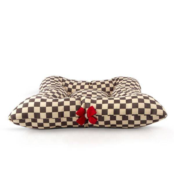 Windsor Check Square Bed with Red Nouveau Bow 1 Windsor Check