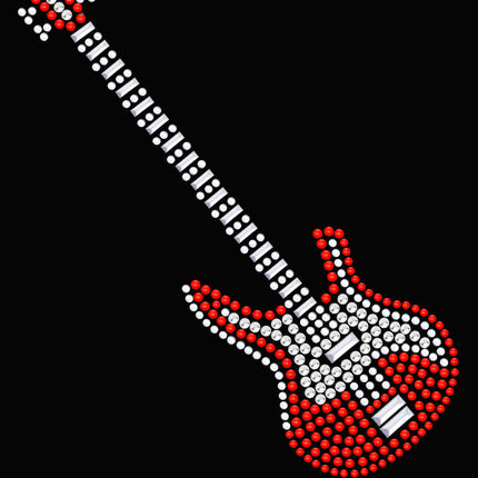 Guitar (Red Austrian crystal) - Women's T-shirt