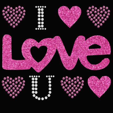 I Love You (Pink Glitter) Bandanna