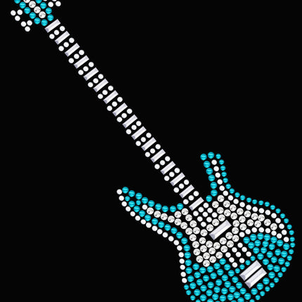 Guitar (Blue Austrian crystal) - Women's T-shirt