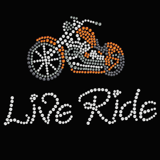 Live - Ride - Orange Motorcycle - Women's T-shirt