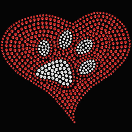 Red Heart with Paw 2 Bandanna