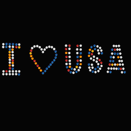 I Love USA (Multicolor Rhinestones) Bandanna