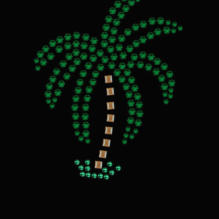 Palm Tree (Green Rhinestones - Small) - Women's T-shirt