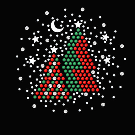 Red & Green Christmas Trees with Austrian crystal Snowflakes - Women's T-shirt