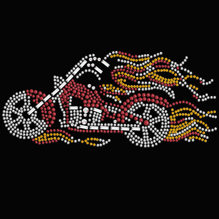 Motorcycle - Red with Flames - Women's T-shirt