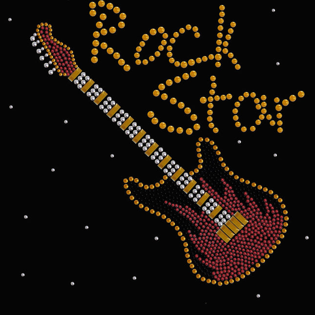 Rock Star with Red & Gold Guitar - Women's T-shirt