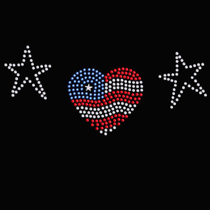 Patriotic Heart with Stars - Women's T-shirt