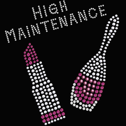 High Maintenance with Austrian crystal Nail Polish & Lipstick - Women's T-shirt