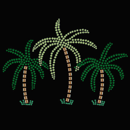 Palm Trees (Green Rhinestones) - Women's T-shirt