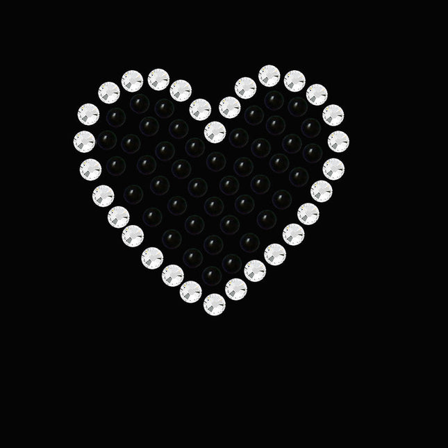 Black Rhinestone Heart Bandanna