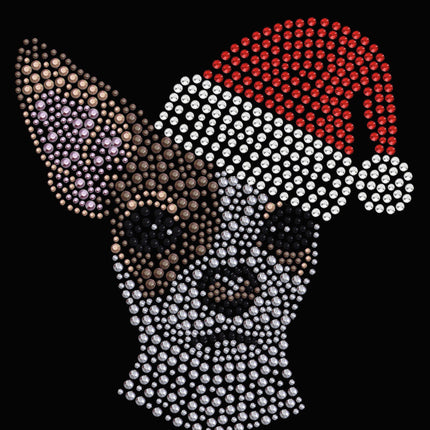 Chihuahua Face with Santa Hat - Women's T-shirt