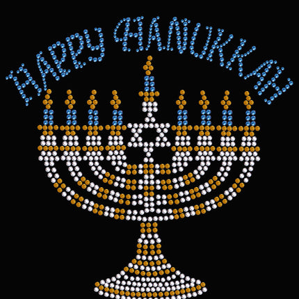 Menorah - Large (Blue, Silver, & Gold) - Women's T-shirt