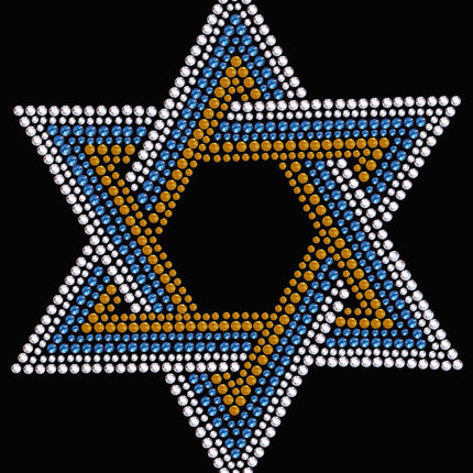 Star of David - Large (Blue, Silver, & Gold) - Women's T-shirt