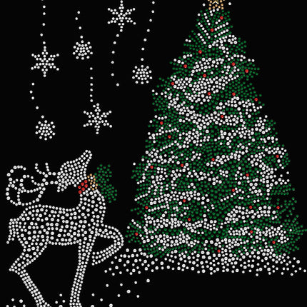 Christmas Tree with Reindeer - Women's Tee