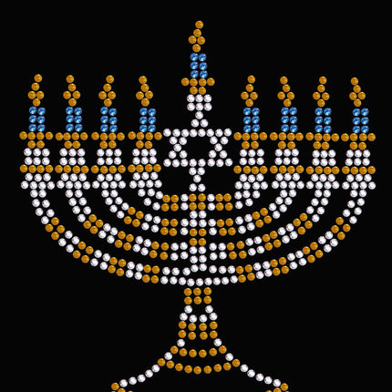 Menorah - Small (Blue, Silver, & Gold) - Women's T-shirt