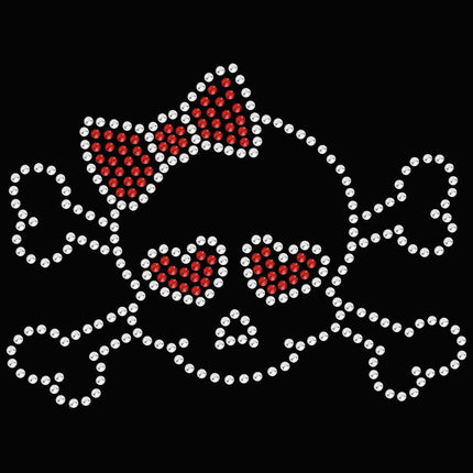 Skull with Red Bow - Women's T-shirt