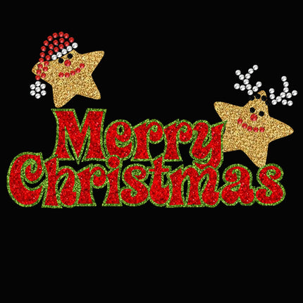 Merry Christmas Glitter Stars - Women's T-shirt