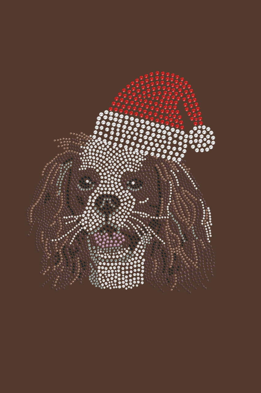 Cavalier King Charles Spaniel with Santa Hat - Bandana Brown