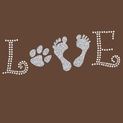 Love with Paw & Feet - Bandanna