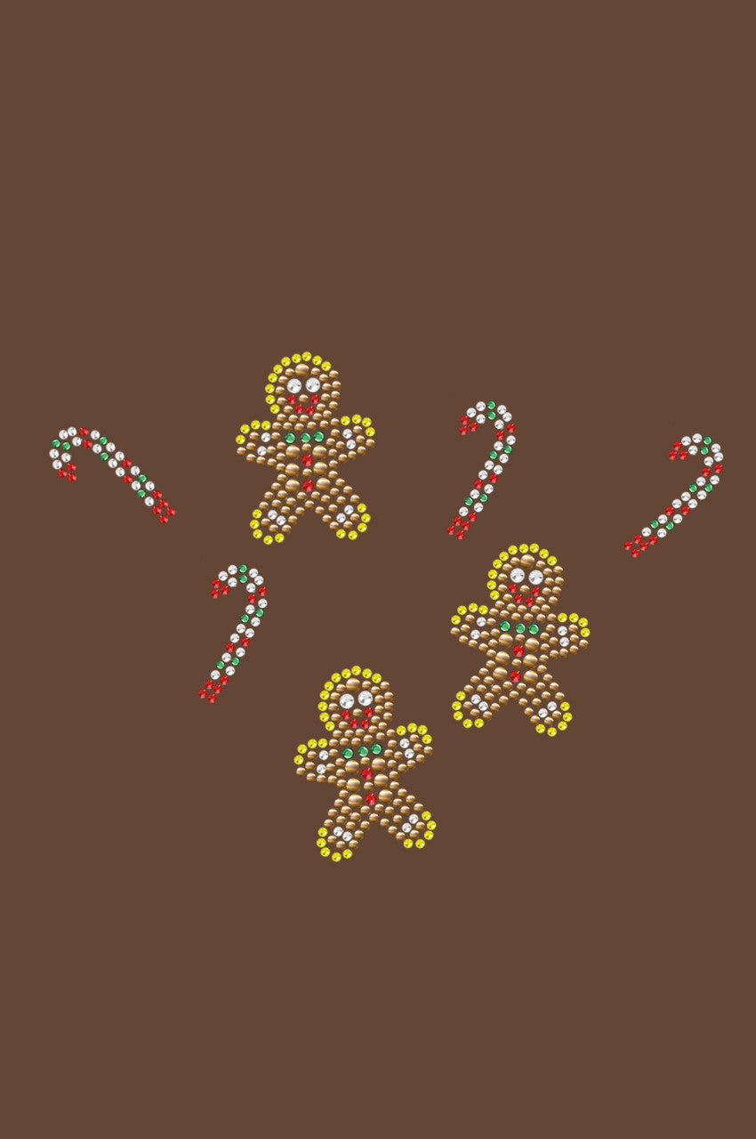 Gingerbread Men & Candy Canes - Bandana Brown