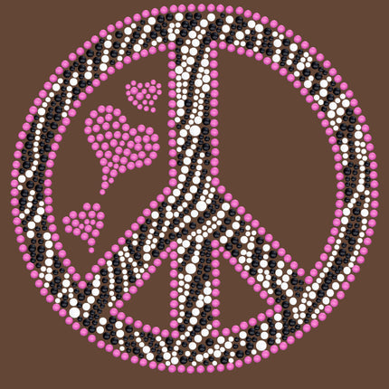 Peace Sign (Pink & Zebra Print) - Women's T-shirt