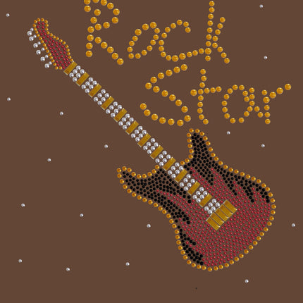 Rock Star with Red & Gold Guitar - Women's T-shirt