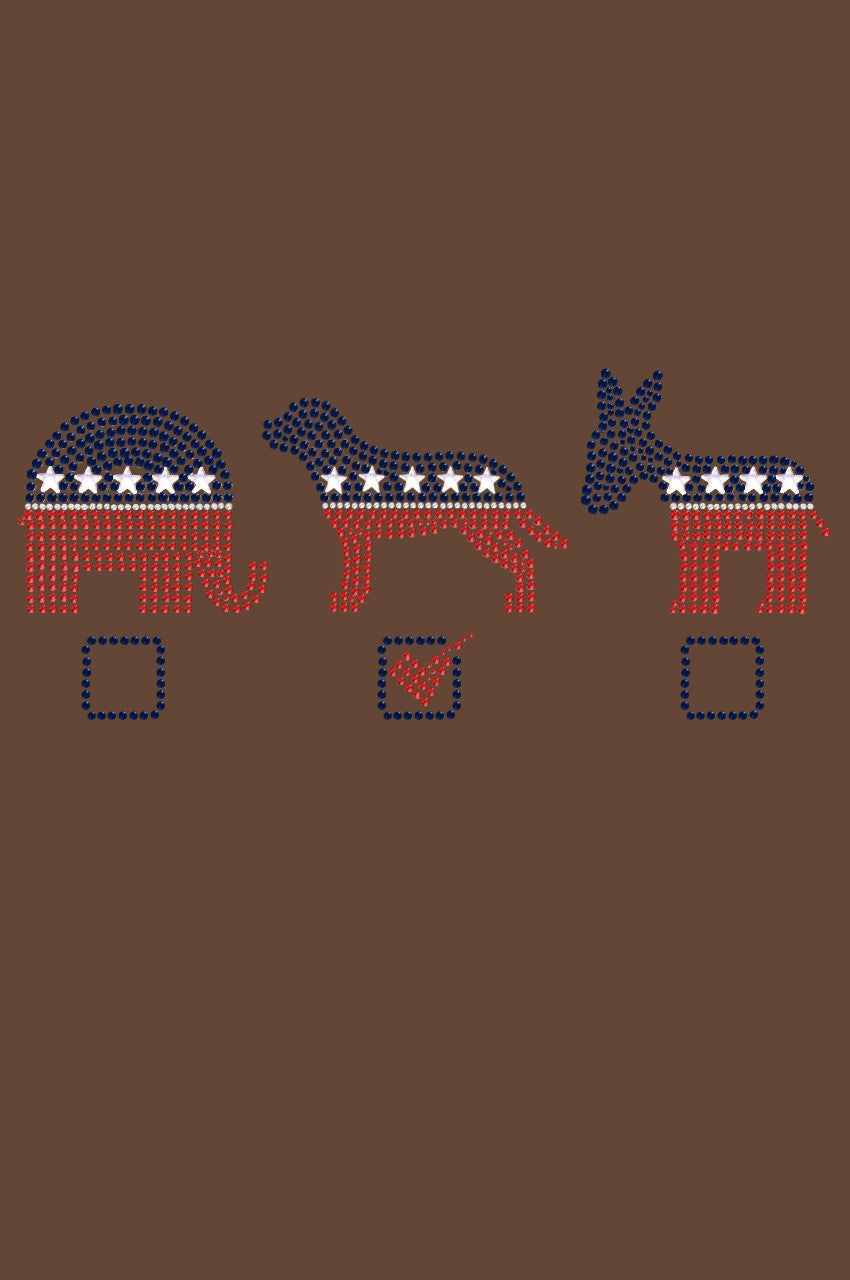 Vote Dog, Elephant, Donkey - Women's T-shirt Brown