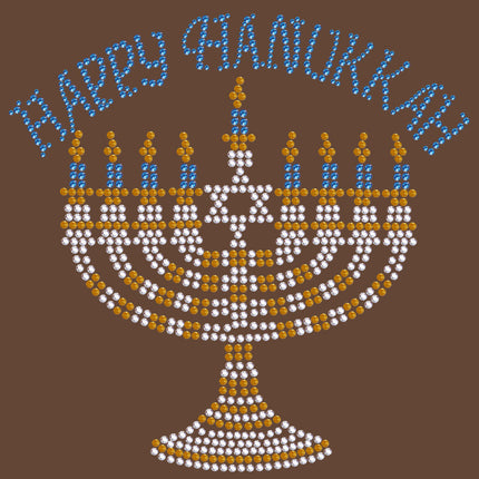 Menorah - Large (Blue, Silver, & Gold) - Women's T-shirt