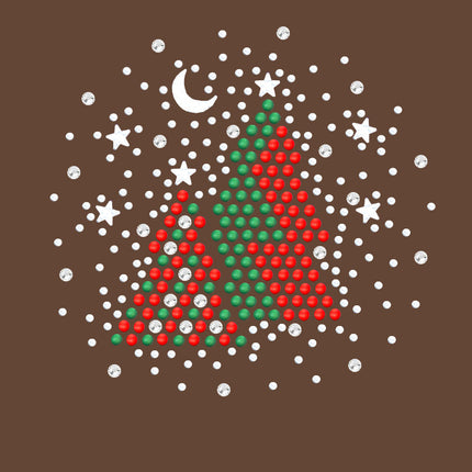 Red & Green Christmas Trees with Austrian crystal Snowflakes - Women's T-shirt