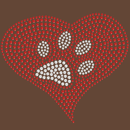 Red Heart with Paw 2 - Women's T-shirt