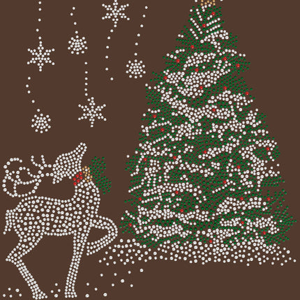 Christmas Tree with Reindeer - Women's Tee