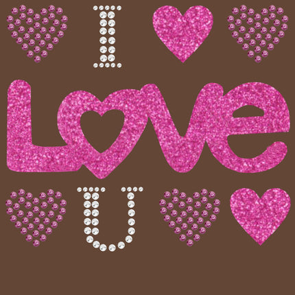 I Love You (Pink Glitter) Bandanna